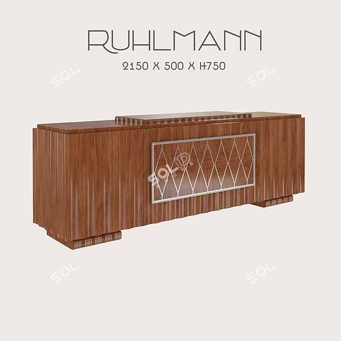 Elegant Ruhlmann Art Deco Commode 3D model image 1