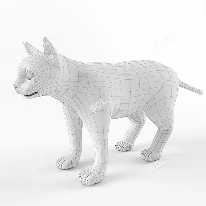 Blender Cat Model - Low Poly, Hair&Fur 3D model image 3