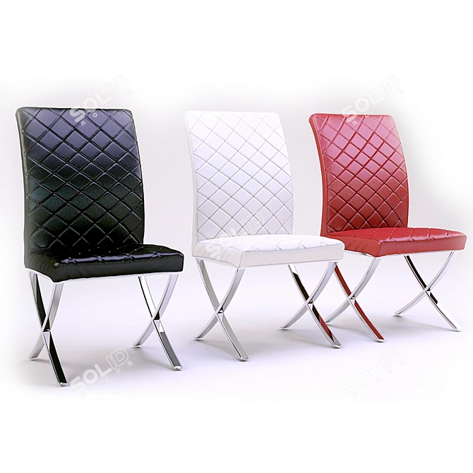 Adderley Black Leatherette Chair 3D model image 1