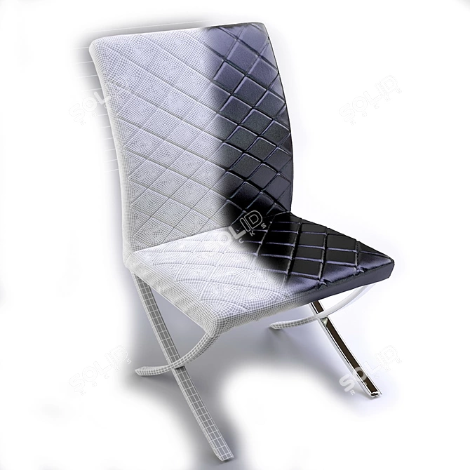 Adderley Black Leatherette Chair 3D model image 3