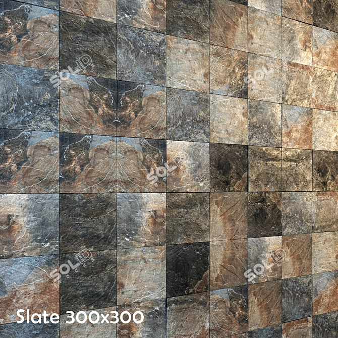 Three Color Indian Slate Tiles 3D model image 2