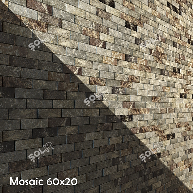 Slate Mosaic Tiles: Versatile, Stylish, Durable 3D model image 1