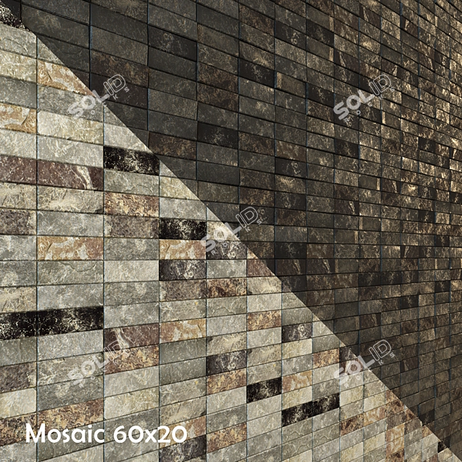 Slate Mosaic Tiles: Versatile, Stylish, Durable 3D model image 2