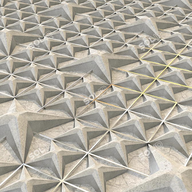 Concrete Star Decor Panel 3D model image 3