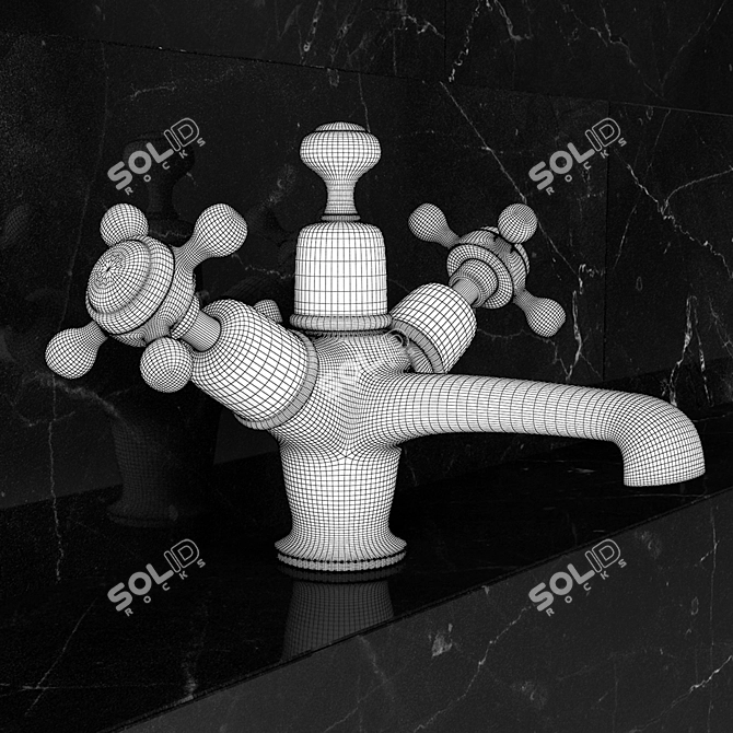 Burlington Basin Tap Set with 4 Handle Styles 3D model image 2