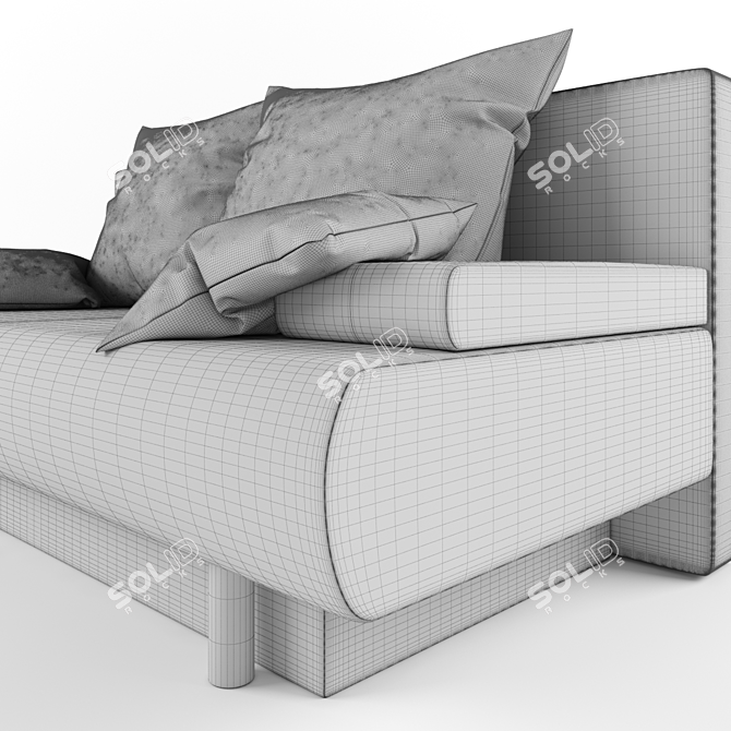 Elegant Convertible Sofa: Fancy 3D model image 3