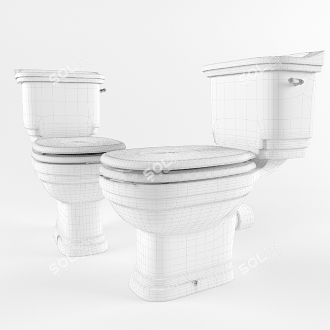 Classica Toilet and Bidet Set 3D model image 2