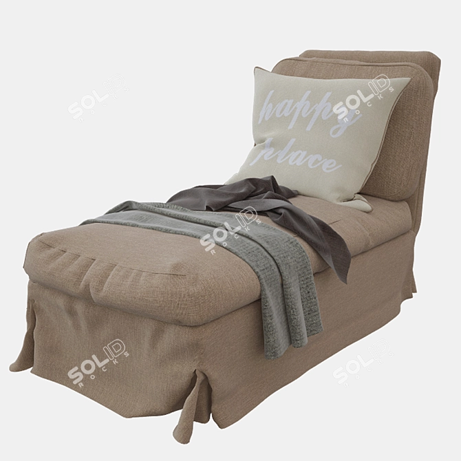 Ikea Ektorp Chaise Lounge - No Armrest: Stylish and Comfortable 3D model image 2
