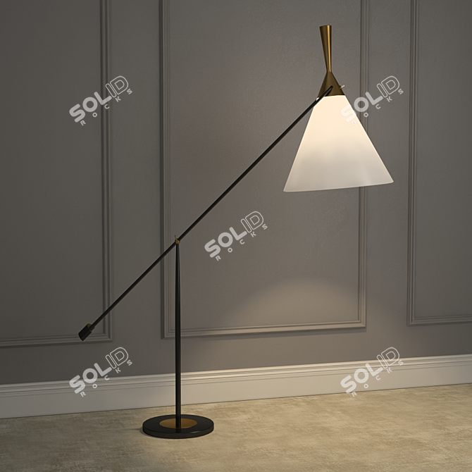 Italian Vintage Floor Lamp 3D model image 2