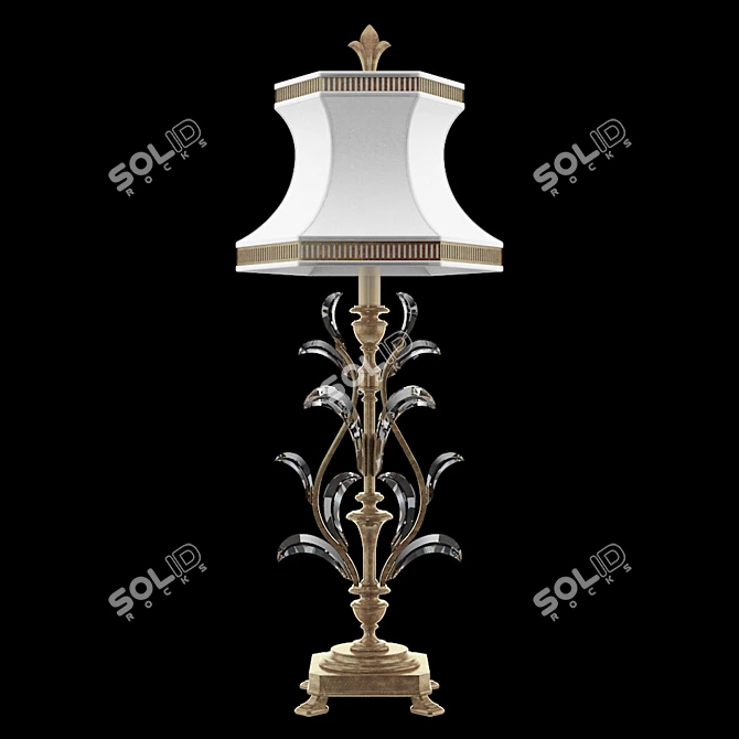 Elegant Beveled Arcs Console Lamp 3D model image 1