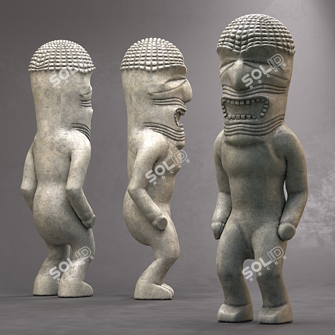 Historic Hawaiian Tiki Sculptures 3D model image 1