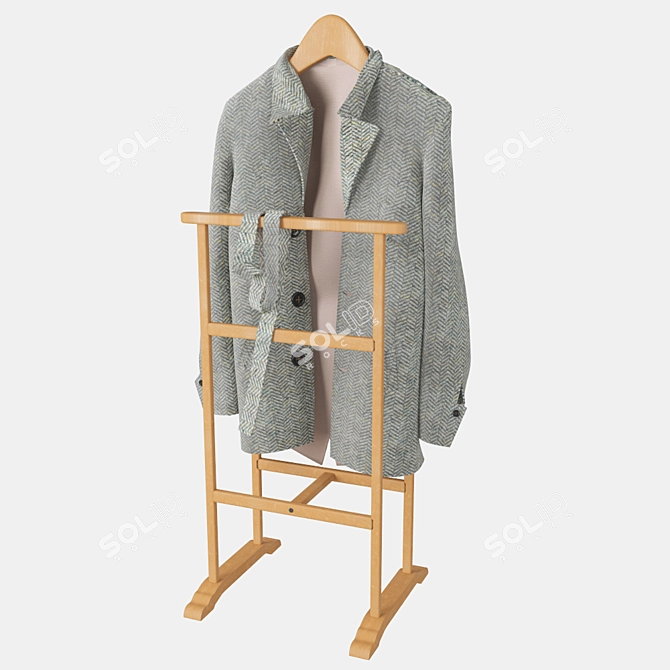 Modern Men's Overcoat Set 3D model image 2
