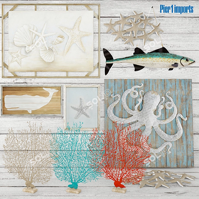 Nautical Charm: Marine Decor Set 3D model image 1