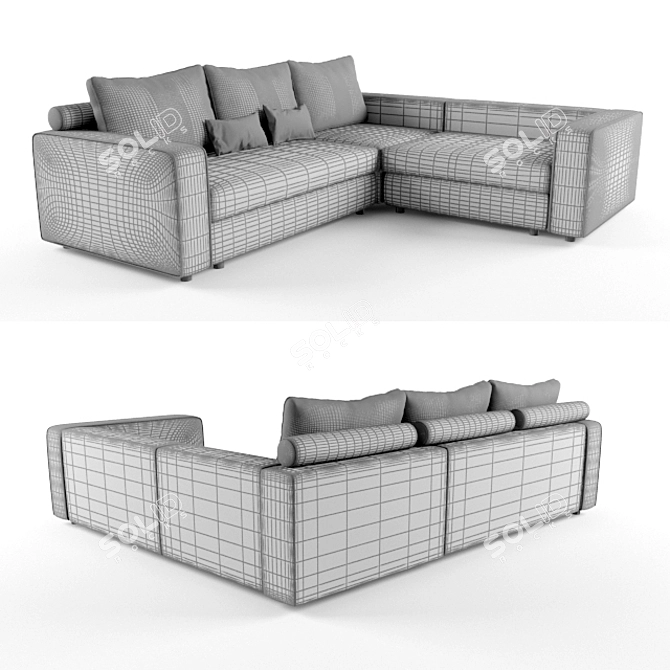 Preston Corner Sofa: Costa Bella's Quality & Comfort 3D model image 2