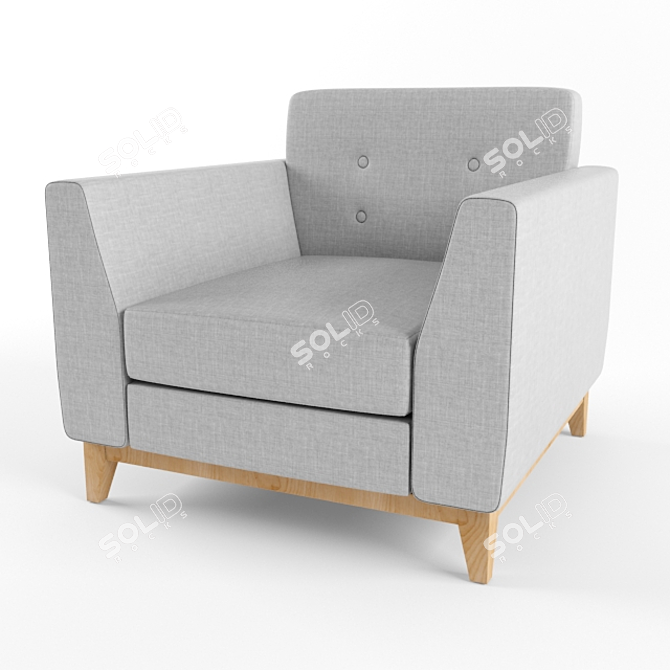 ML Mendel Solid Wood Chair 3D model image 1