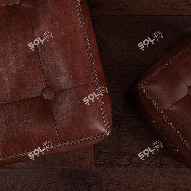 Eichholtz Bench Puff Set 3D model image 2