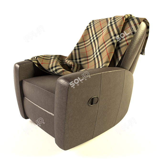 Title: Custom-Molded Recliner Armchair 3D model image 2