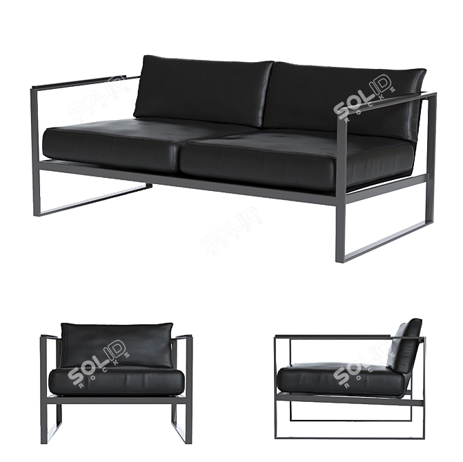 Contemporary Monaco Sofa 3D model image 1