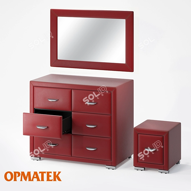 OrmaSoft 2 Furniture Set: Chests, Mirror & Nightstand 3D model image 1