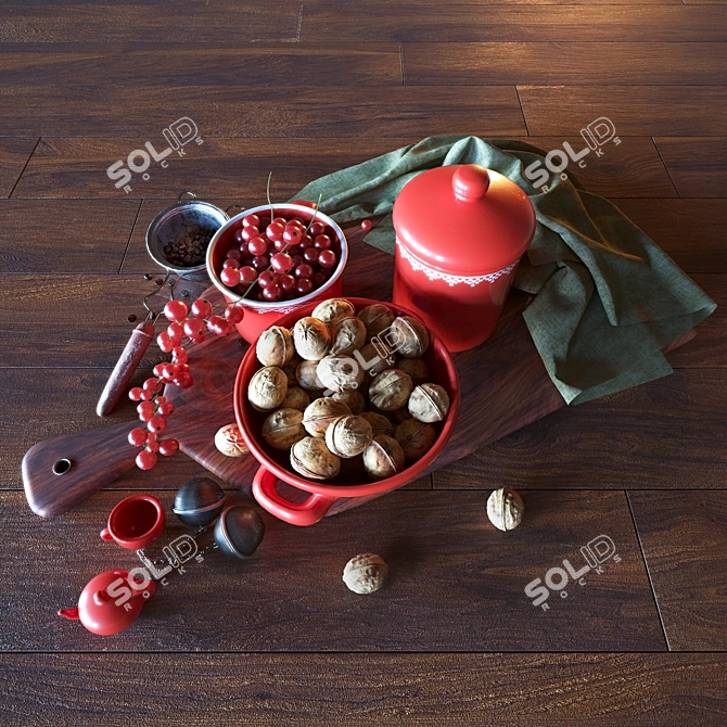 Currant-studded Still Life 3D model image 2