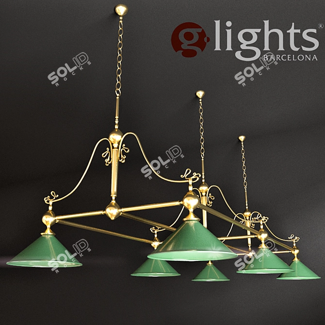 G-Lights 4016/6 Pendant Chandelier 3D model image 1