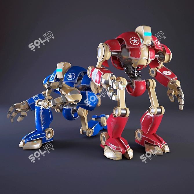 Playful Robot Toy 3D model image 1