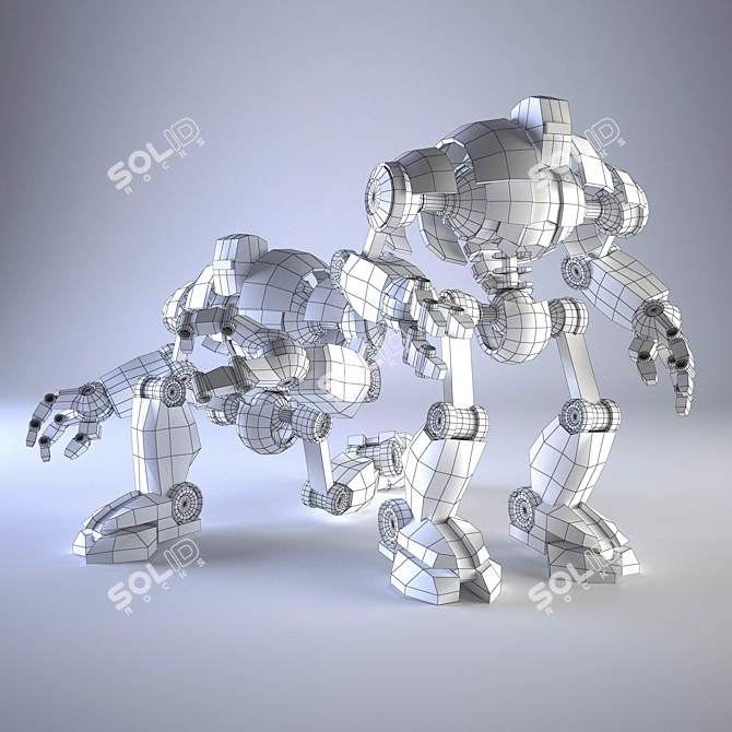 Playful Robot Toy 3D model image 2