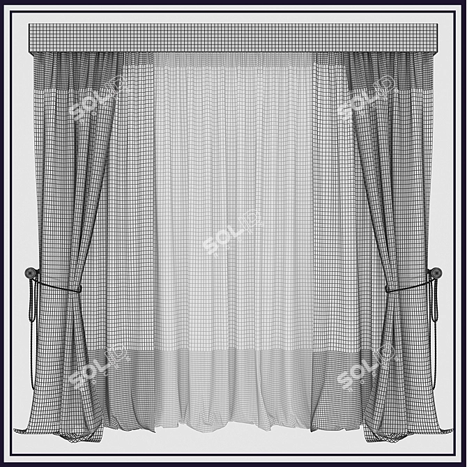 Beaded, Elegant and Stylish Curtain 3D model image 3