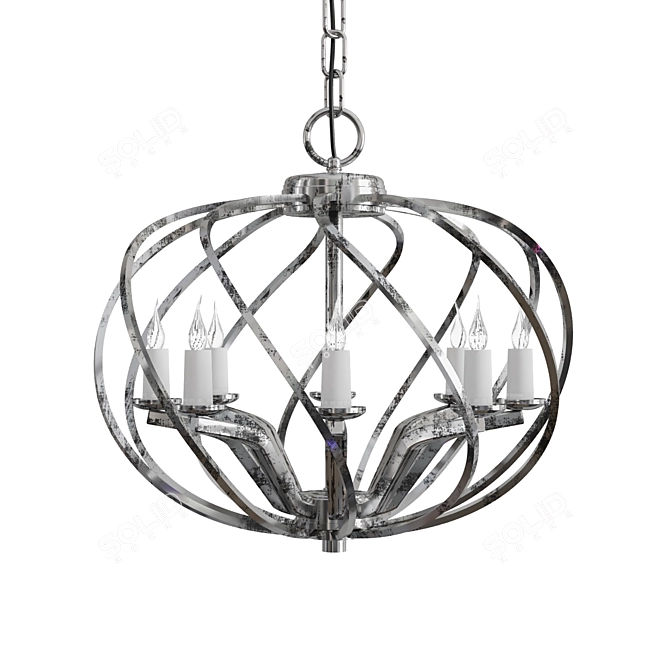 Industrial Metal Sphere Chandelier 3D model image 3