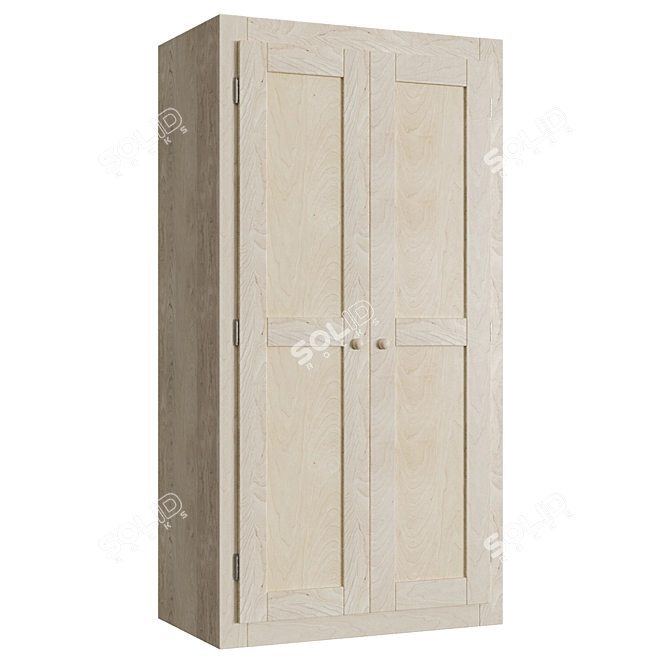 Light Wood Wardrobe 3D model image 3