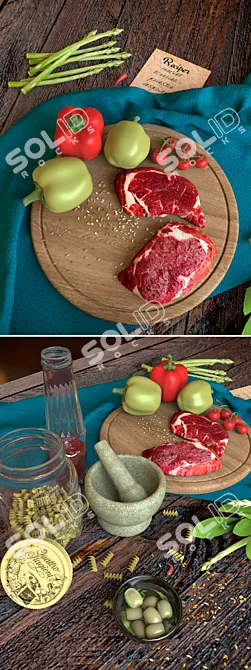 Gourmet Meat Master Kit 3D model image 2