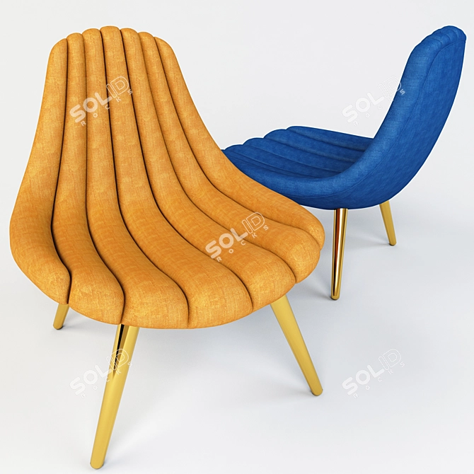 Brigitte Lounge Chair: Luxurious Sculptural Design 3D model image 1