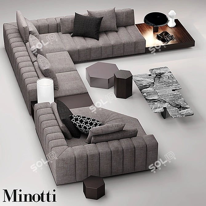 Elegant Minotti Freeman Seating 3D model image 1
