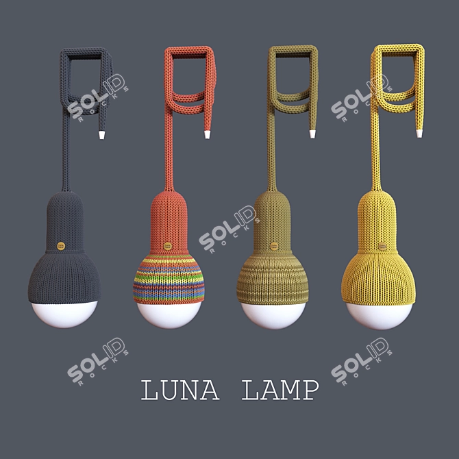 Cozy Knitted LunaLamp 3D model image 1