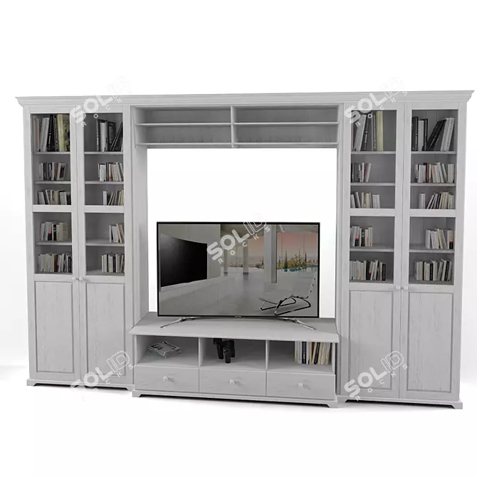 Liatorp TV Cabinet Combo in White 3D model image 1