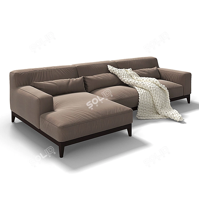 Elegant Swing 2-Seater Sofa 3D model image 2