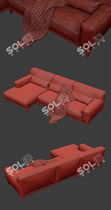 Elegant Swing 2-Seater Sofa 3D model image 3