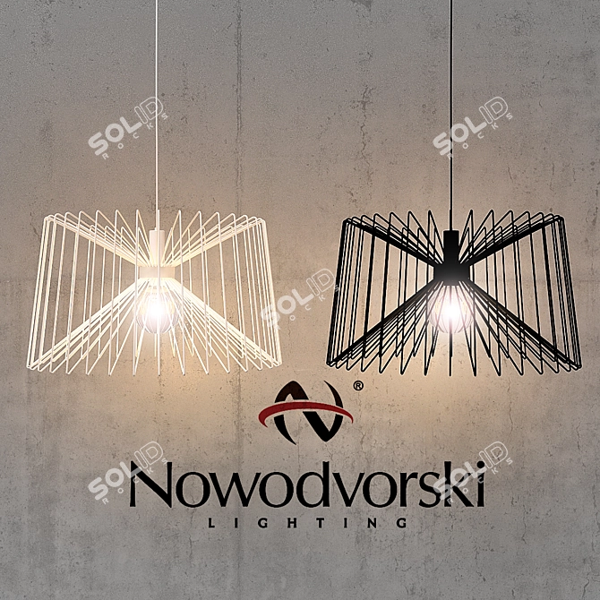 Ness Black Modern Pendant Light 3D model image 1