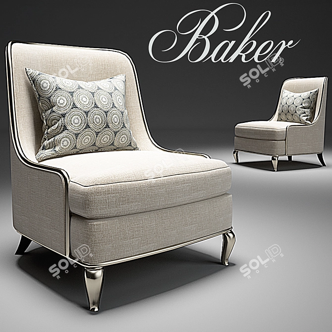 Regal Empress Chair: Exquisite Elegance 3D model image 1
