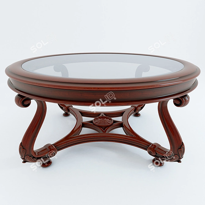 Classical Coffee Table: 1200mm Diameter & 660mm Height 3D model image 1