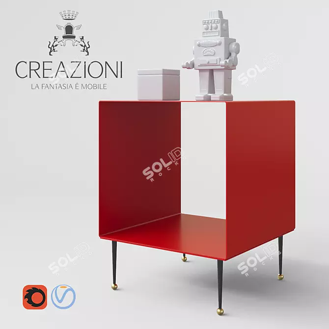 Product Title: CIOP Modern Cube Side Table 3D model image 1