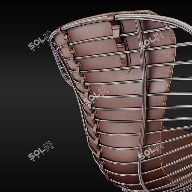 Sleek Wire Dining Chair 3D model image 3