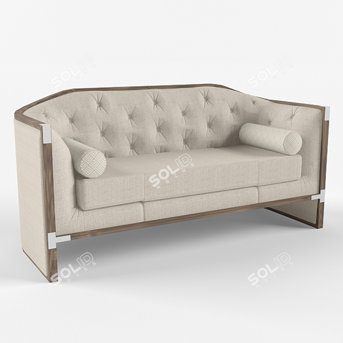 Title: Cat's Meow Birch Wood Sofa 3D model image 1