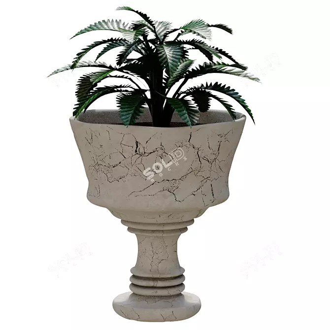 Elegant Pottery Vase 3D model image 1