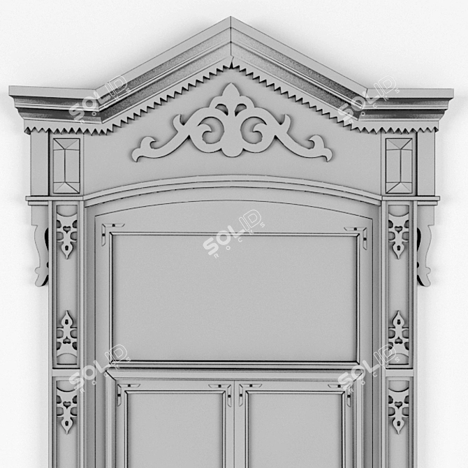 Tatar Window Frames | Authentic Tomsk Craftsmanship 3D model image 2