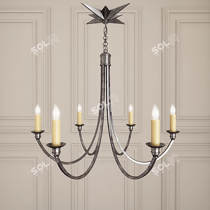 Elegant Venetian Bronze Chandelier 3D model image 1