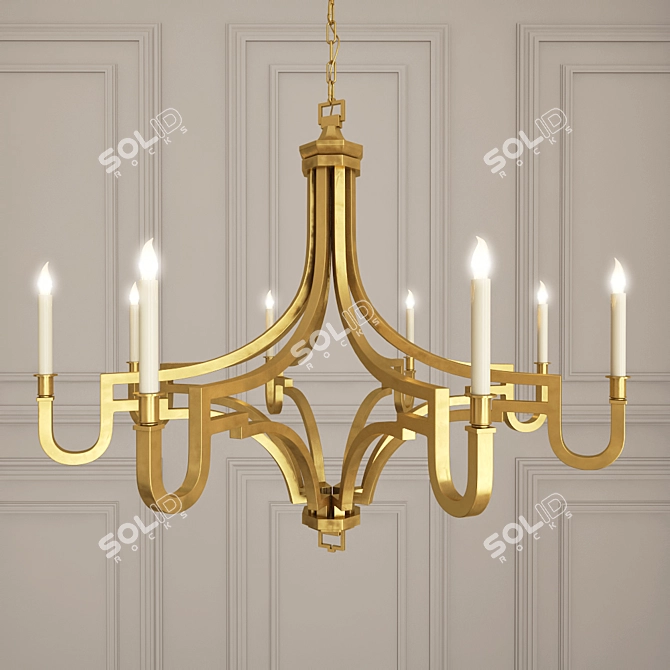 Antique-Burnished Brass Mykonos Chandelier 3D model image 1