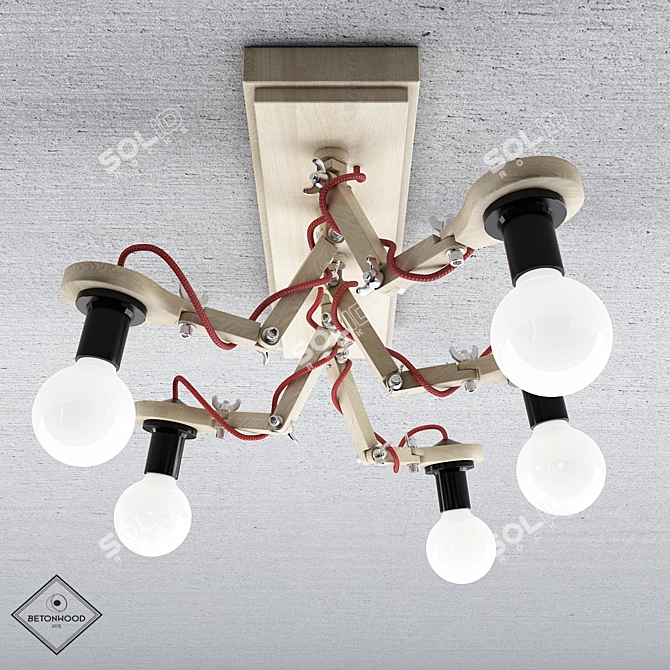 Title: Betonwood-L13/14/15 Ceiling Lamps 3D model image 2