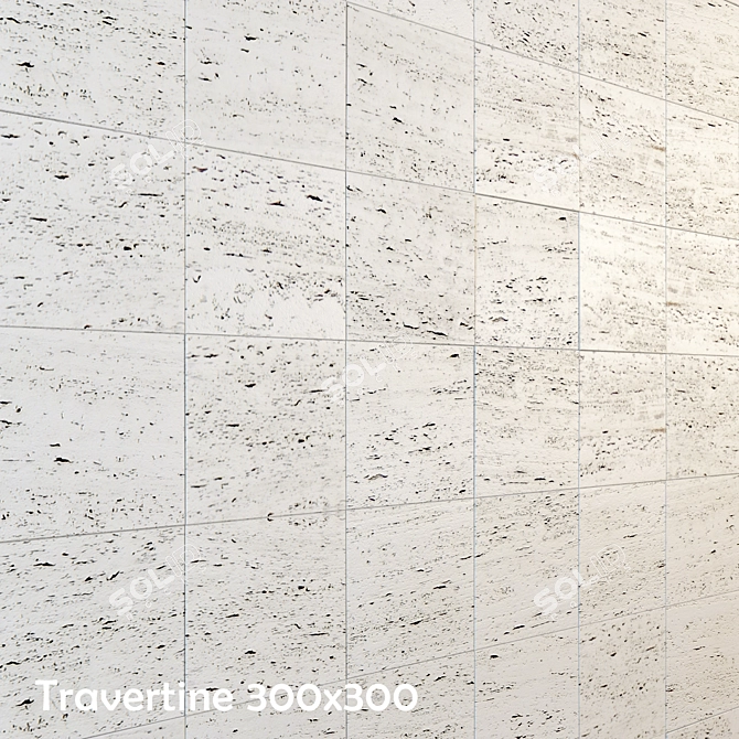 White Travertine Floor Tiles 3D model image 3