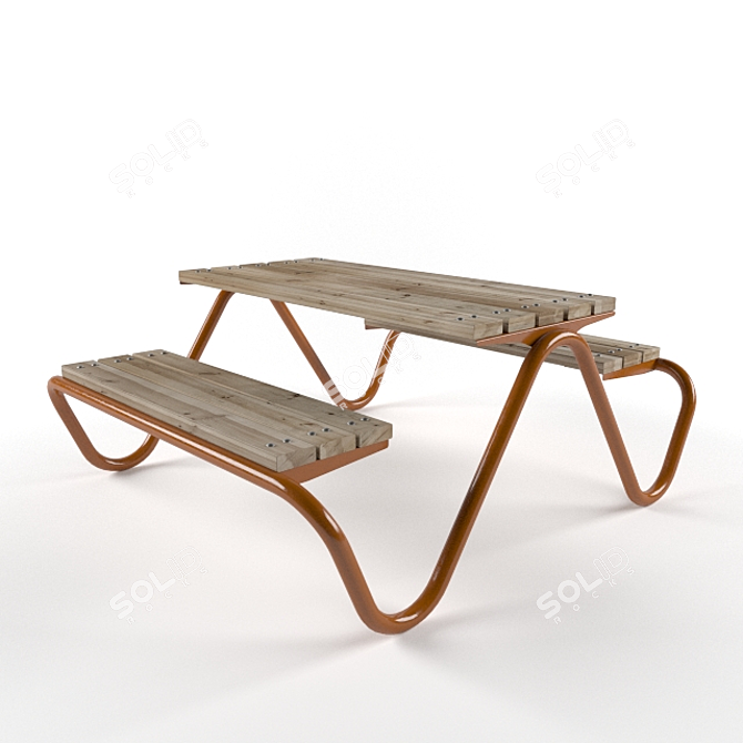 Vestre Hvilan Bench: Stylish Outdoor Seating 3D model image 1